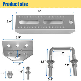 Yantuo brackets installed on trailer crossmember showing stable boat support benefit