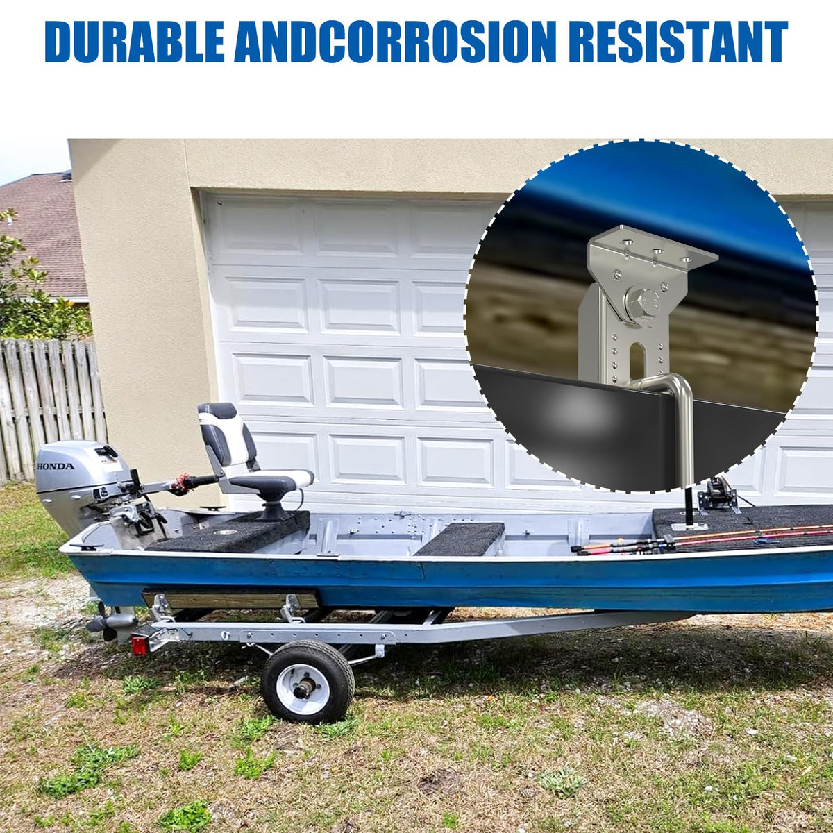 Yantuo lifestyle photo of boat on trailer showing improved hull contact benefit