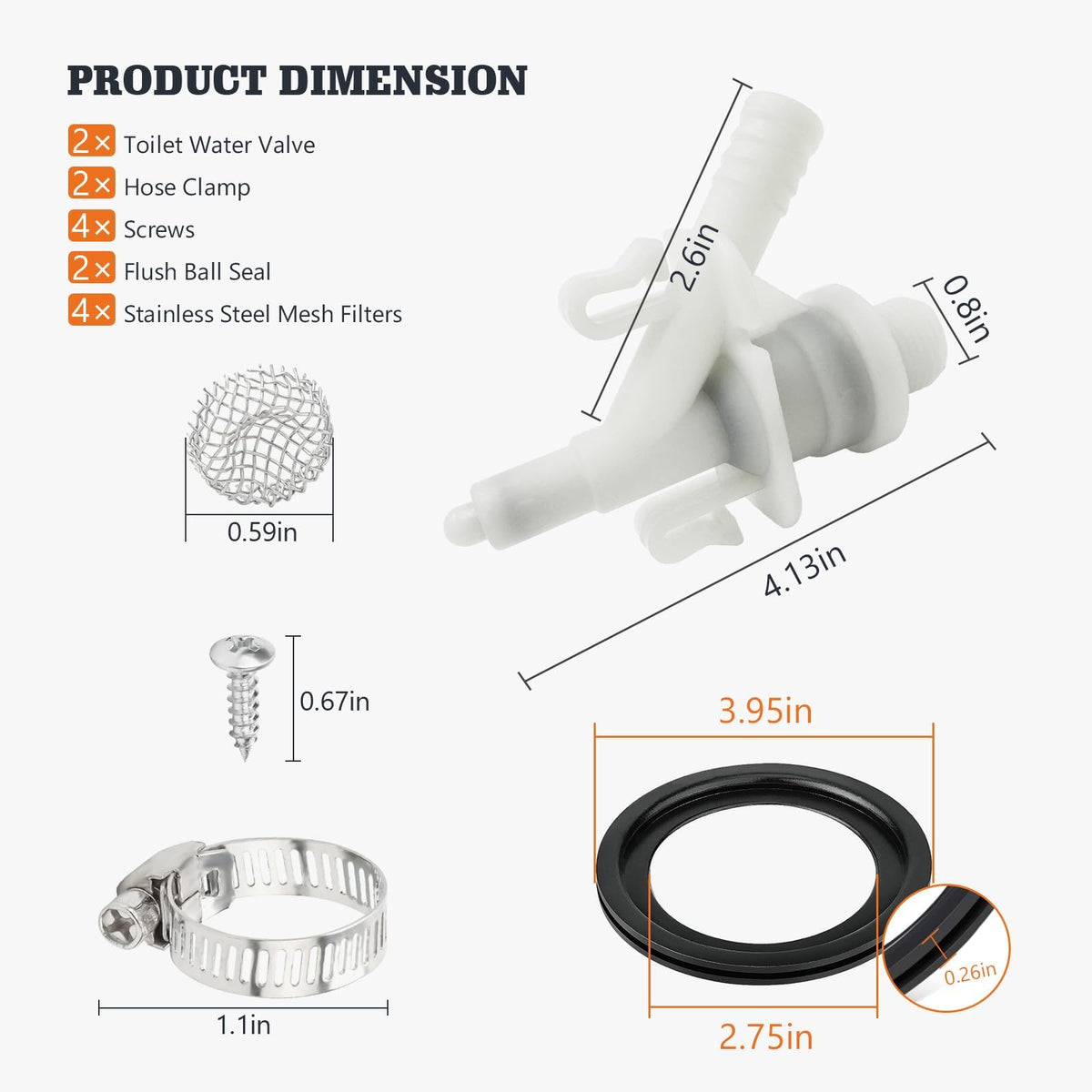 YAOAWE stainless mesh filters with clamps and screws for cleaner flow