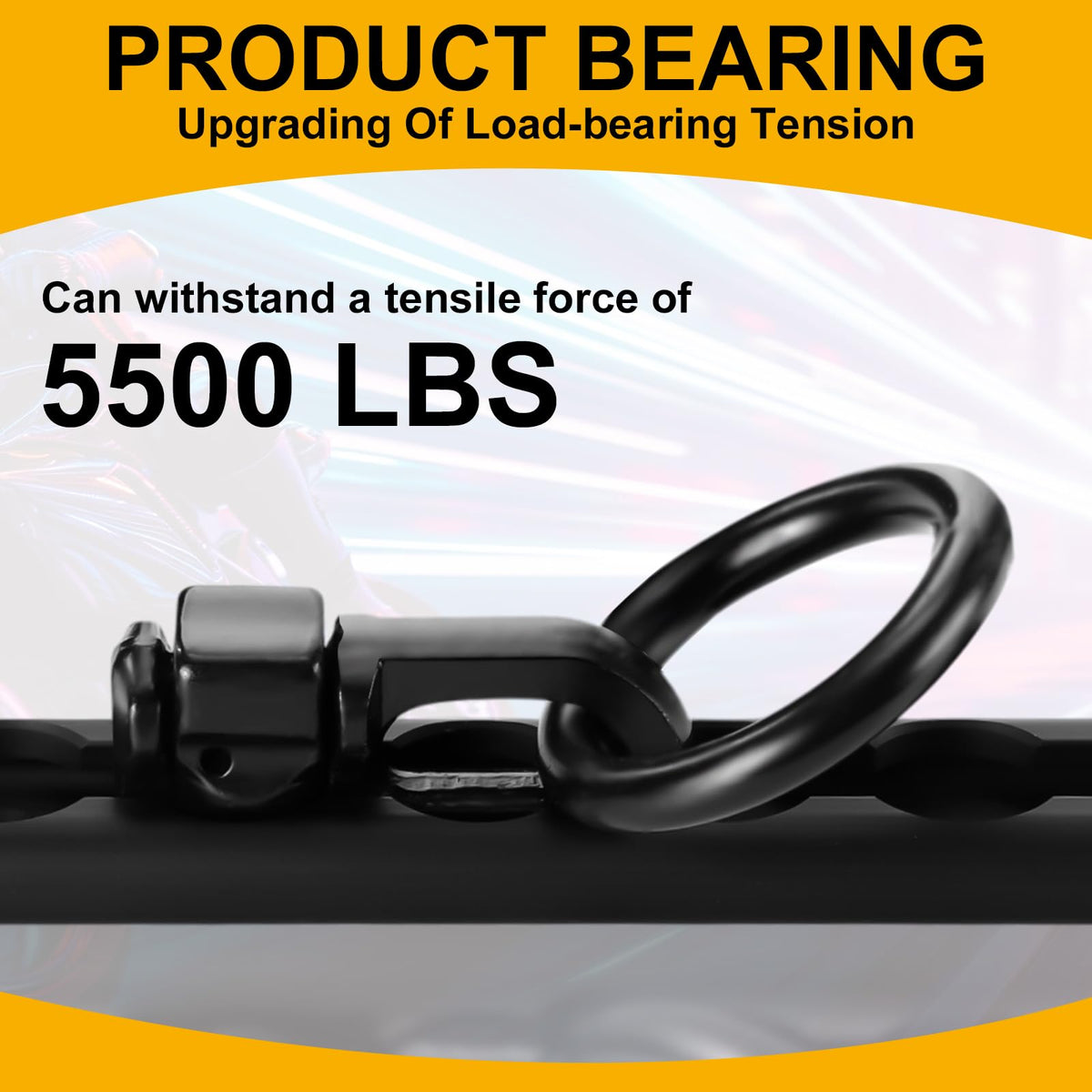 Yaocom installed in truck bed L-track securing straps for safer cargo benefit