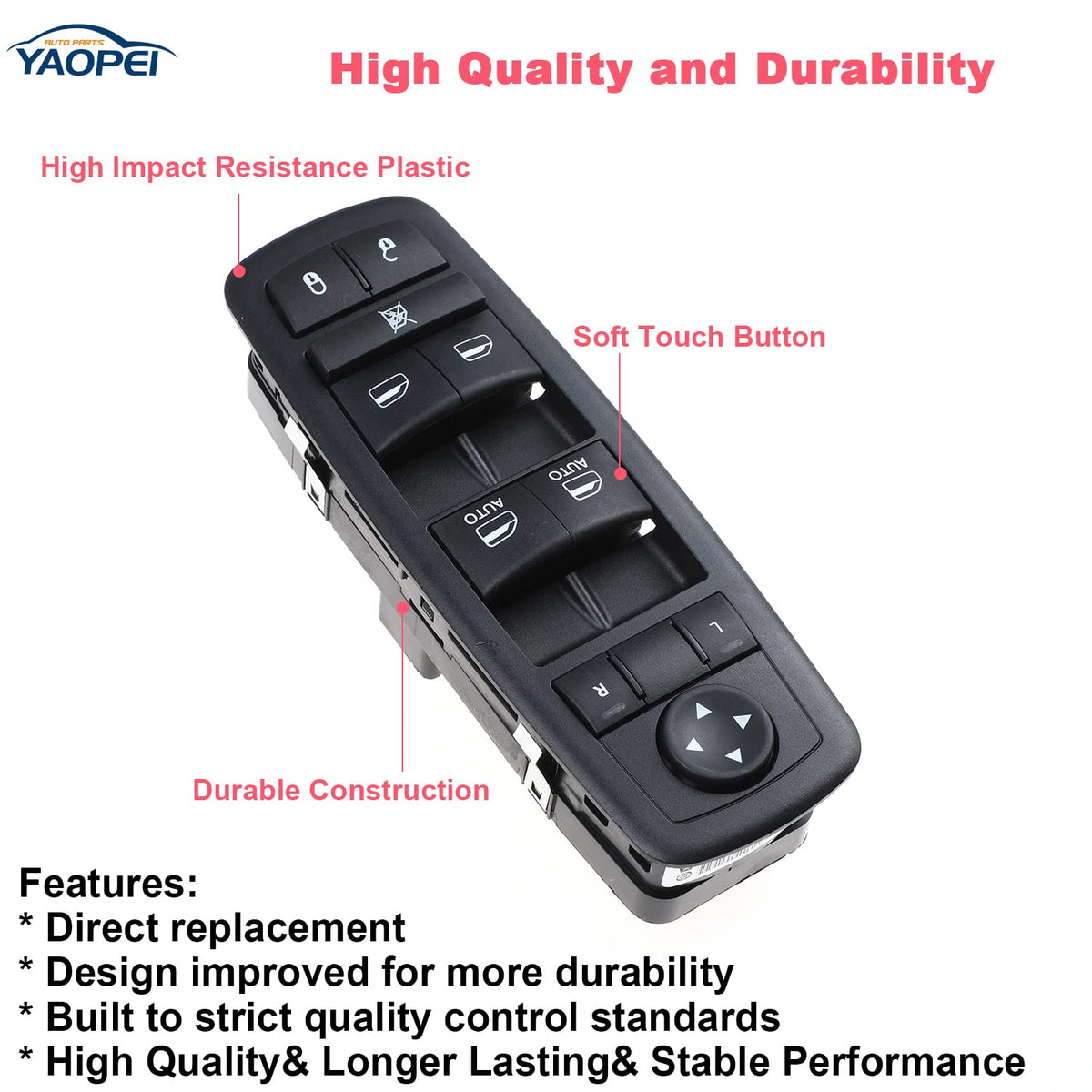 YAOPEI installed switch in vehicle door panel showing plug-and-play benefit