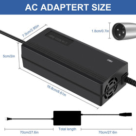 YAREMYEYE charger connected to scooter battery showing safe overnight charging