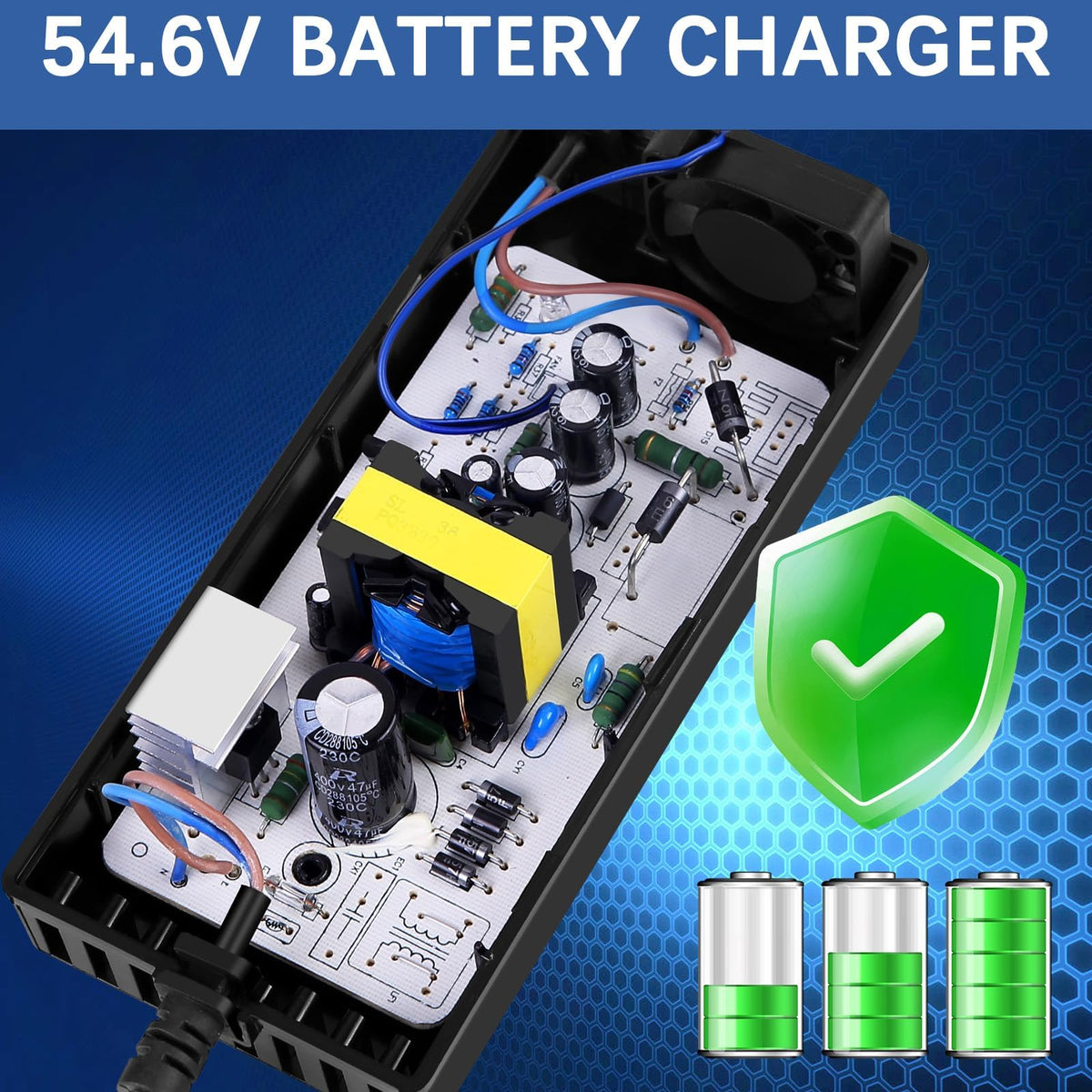 YAREMYEYE charger in hand for scale showing compact size and easy portability