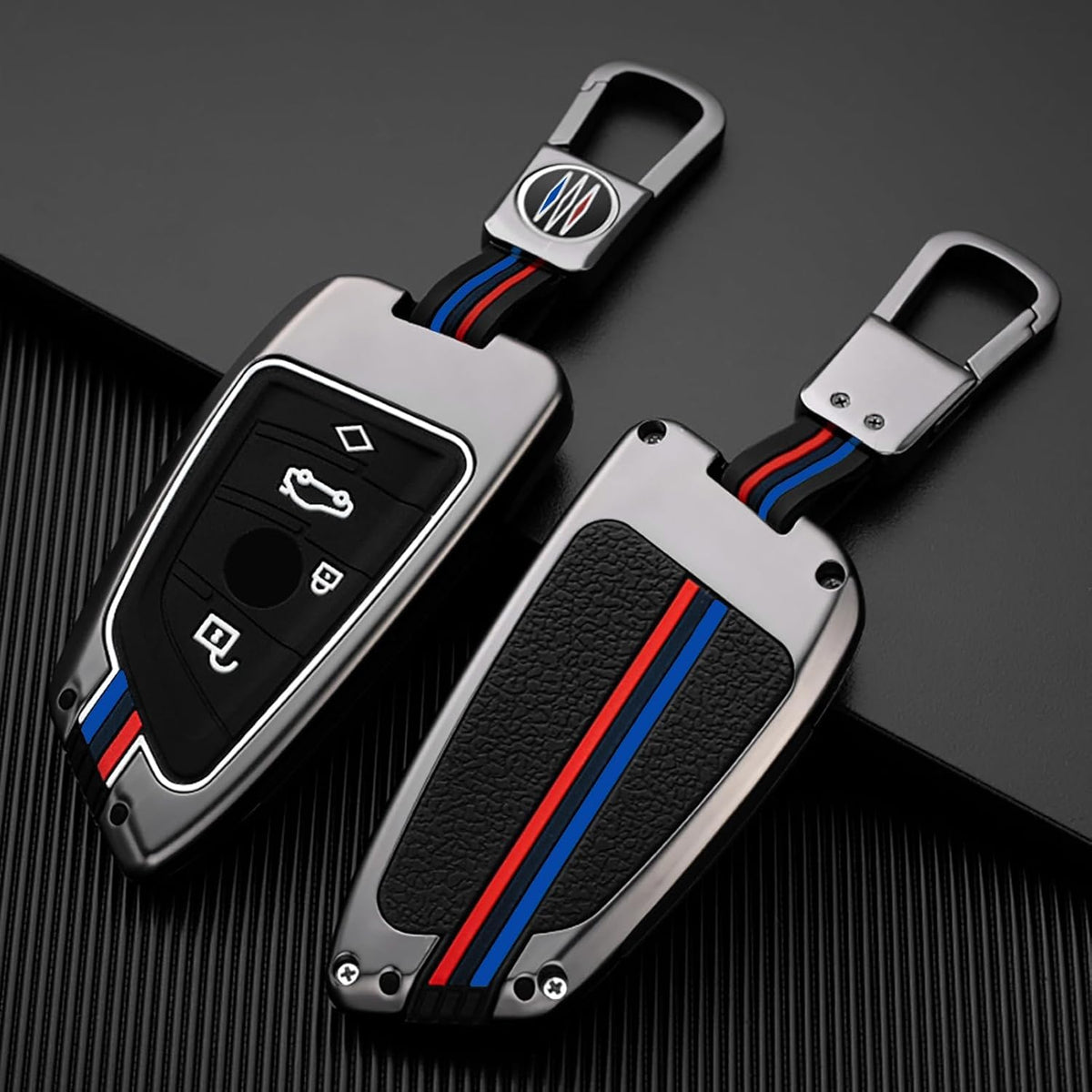 YAREY installed on a BMW blade key showing perfect fit and full button access