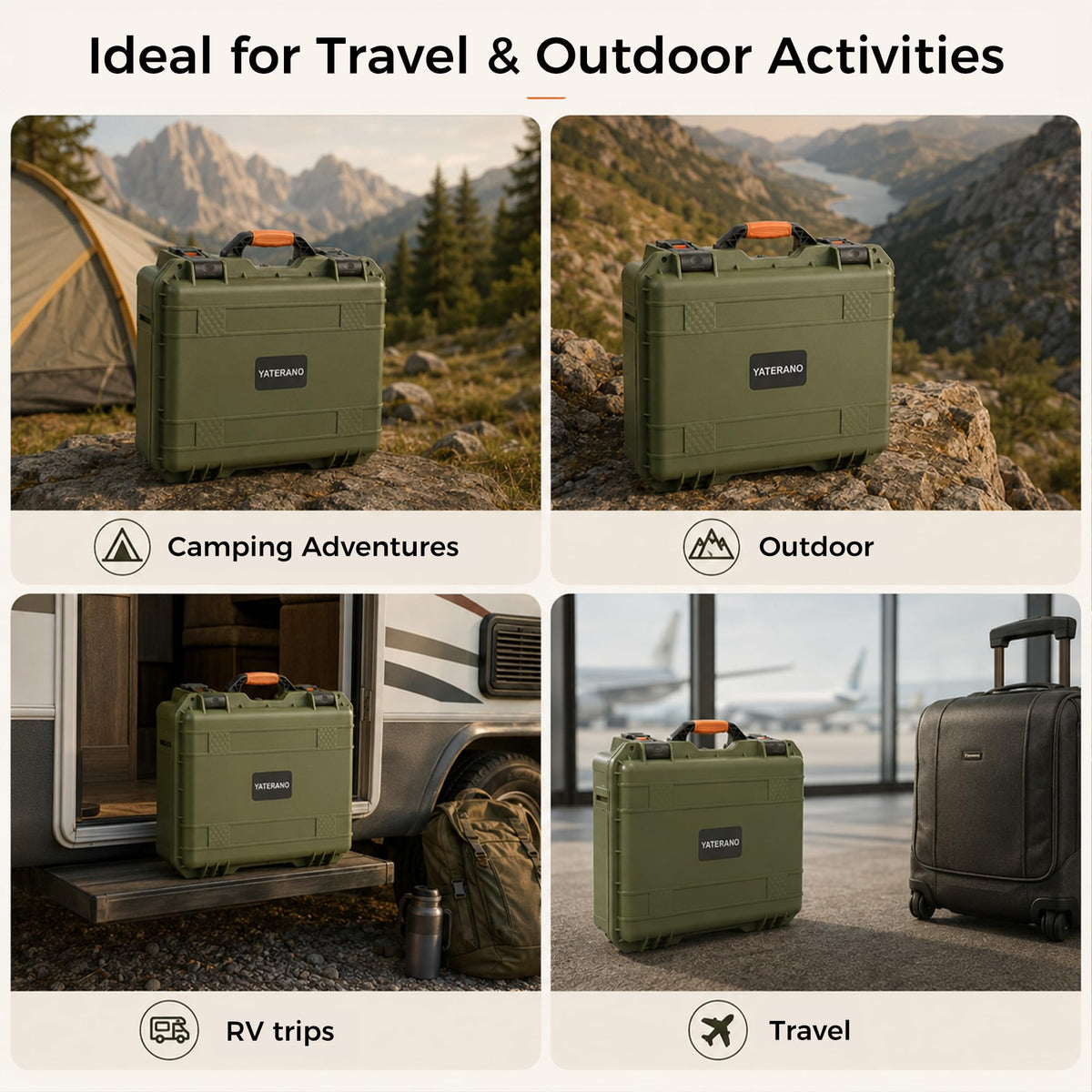 YATERANO case on campsite table with Starlink Mini setup ready