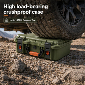 YATERANO case next to backpack showing compact travel-friendly size
