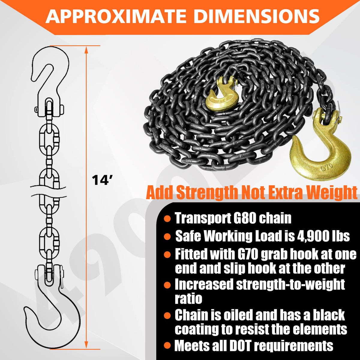 YATOINTO black coated chain surface showing corrosion resistance benefit