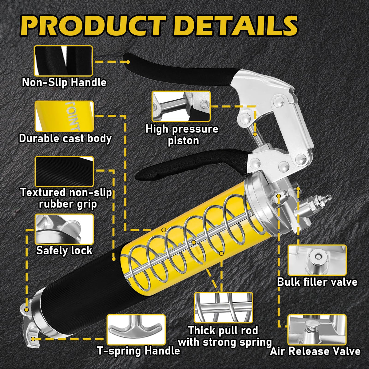 YATOINTO double-handle nozzle detail for controlled pressure and easier pumping