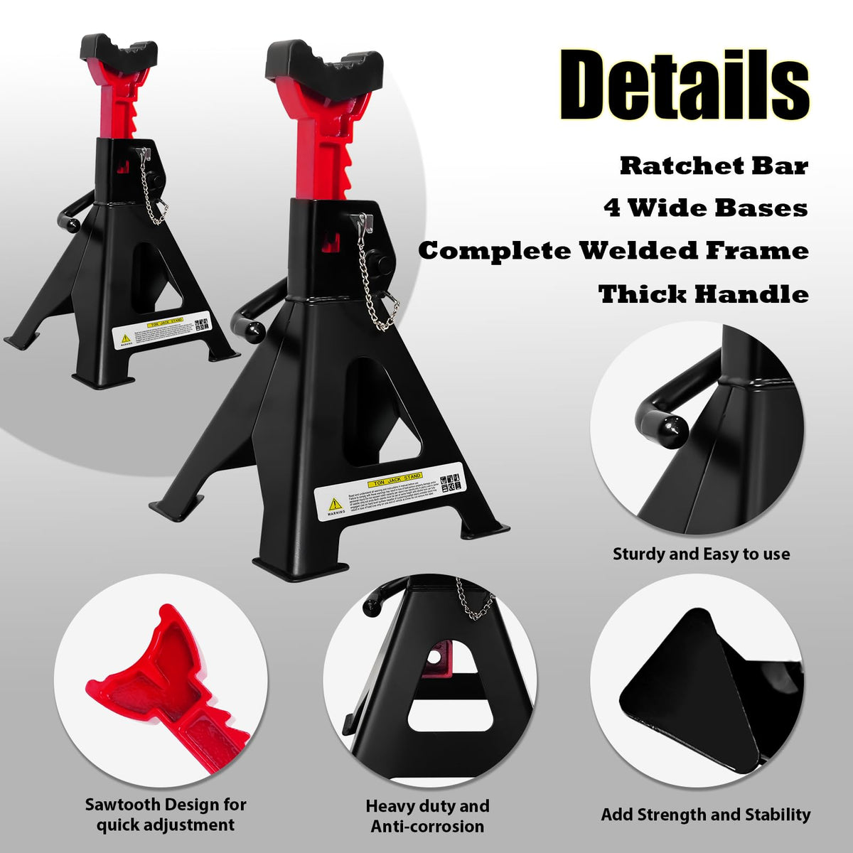 YATOINTO wide pyramid base in contact with floor for stable load distribution