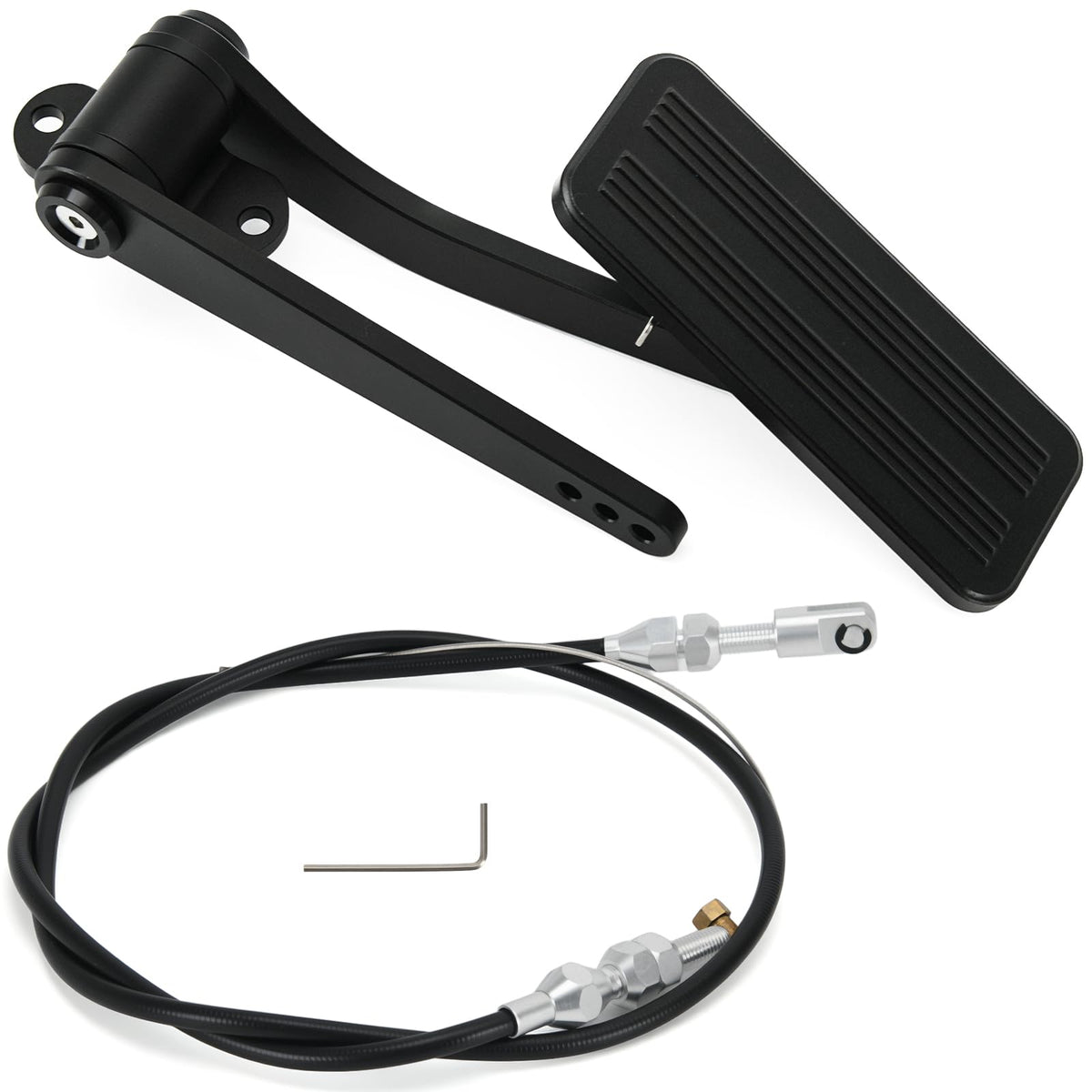 YAURILO pedal front view showing sleek metallic finish and fit benefit