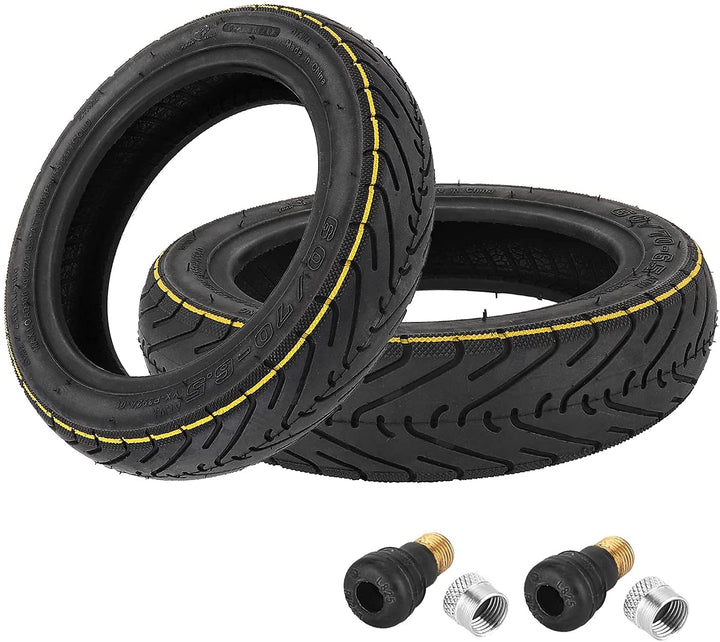 YBang front view of 10-inch tubeless tire showing fit and brand benefits