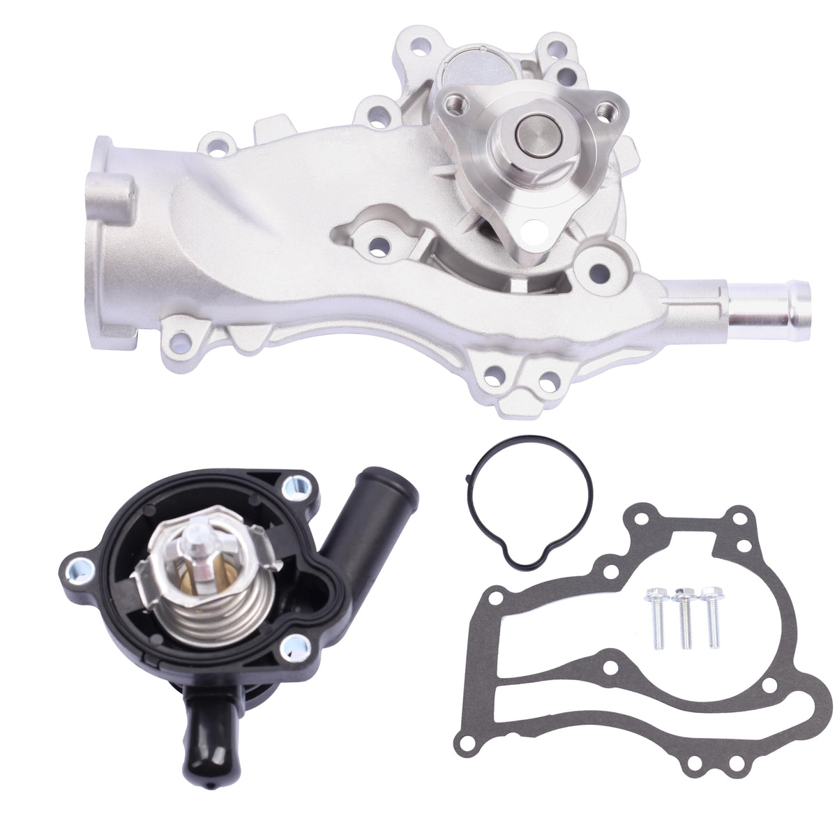 YBDDZH front assembly view showing complete pump and thermostat for accurate fit