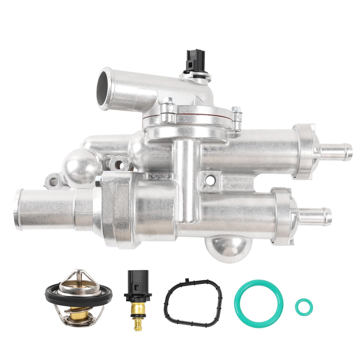 YBDDZH aluminium thermostat housing front view showing robust construction and reliable fit