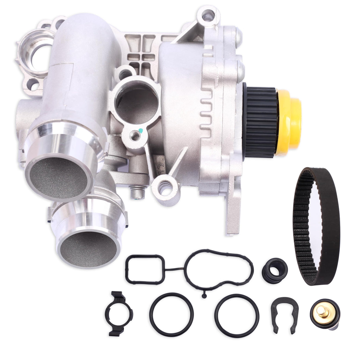 YBDDZH water pump front assembly showing clean casting and precise fit — ensures reliable replacement