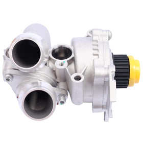 YBDDZH water pump installed in engine bay illustrating direct-fit compatibility and professional finish