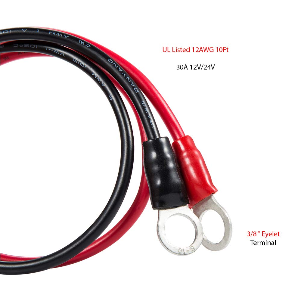 YCIND close-up of 3/8" ring eyelet terminal, secure battery connection benefit