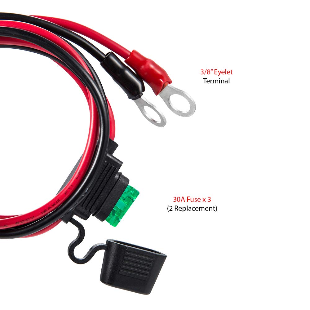 YCIND cable installed on vehicle battery showing convenient reach benefit
