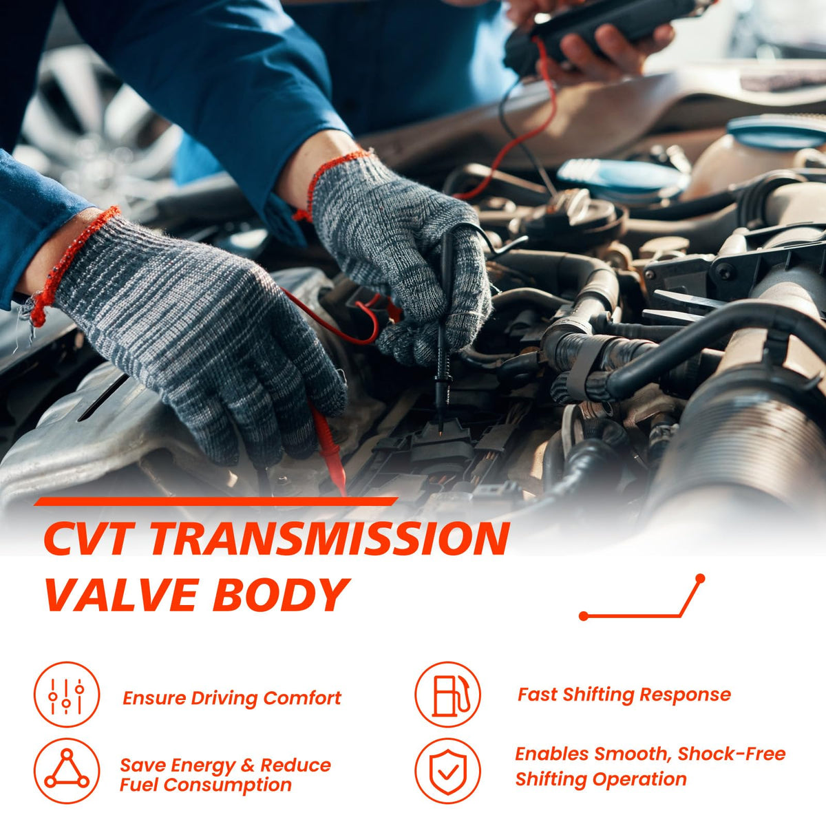YDMON valve body installed in Sentra engine bay improving shift quality