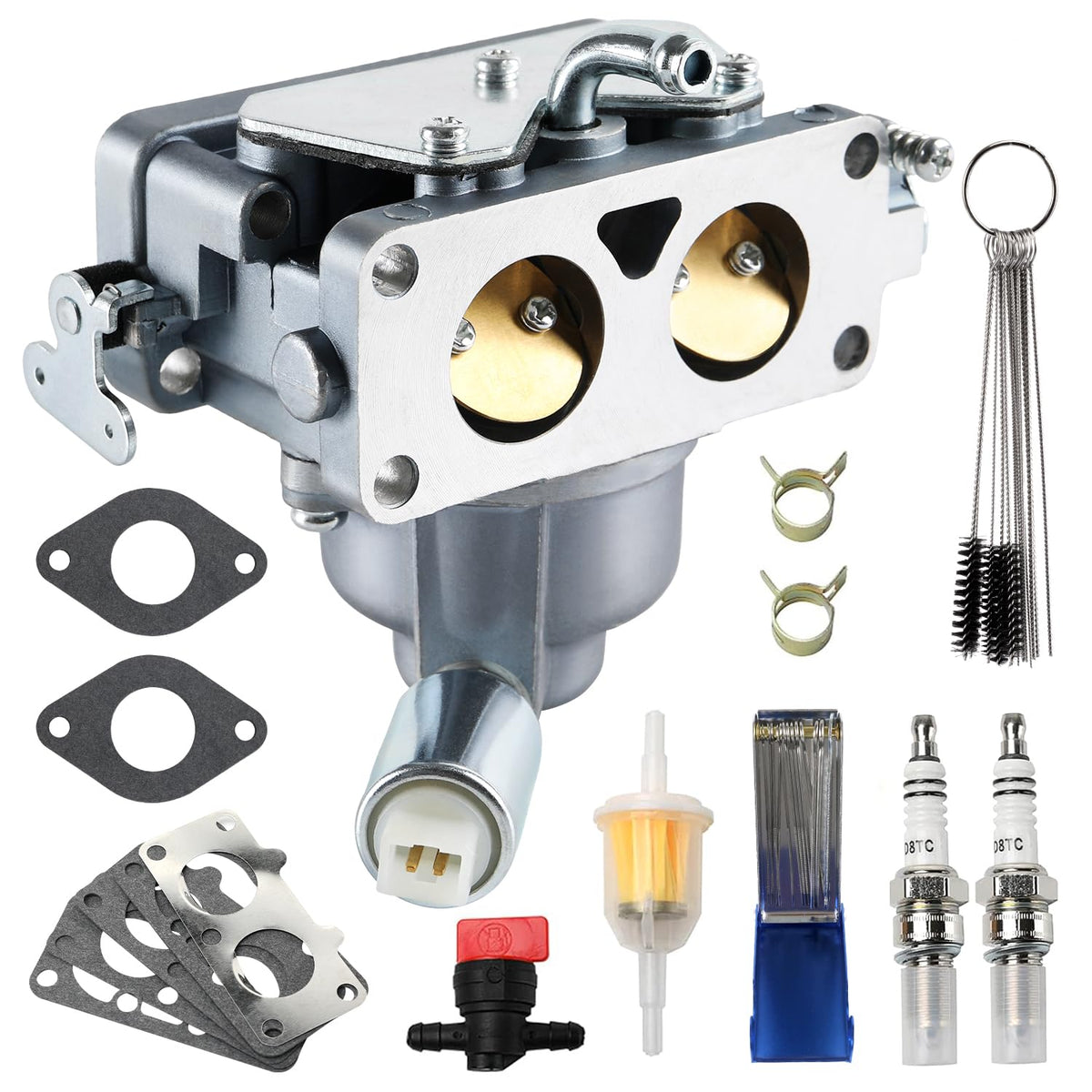 YDO carburetor front view showing clean cast body and mounting ports for easy fit