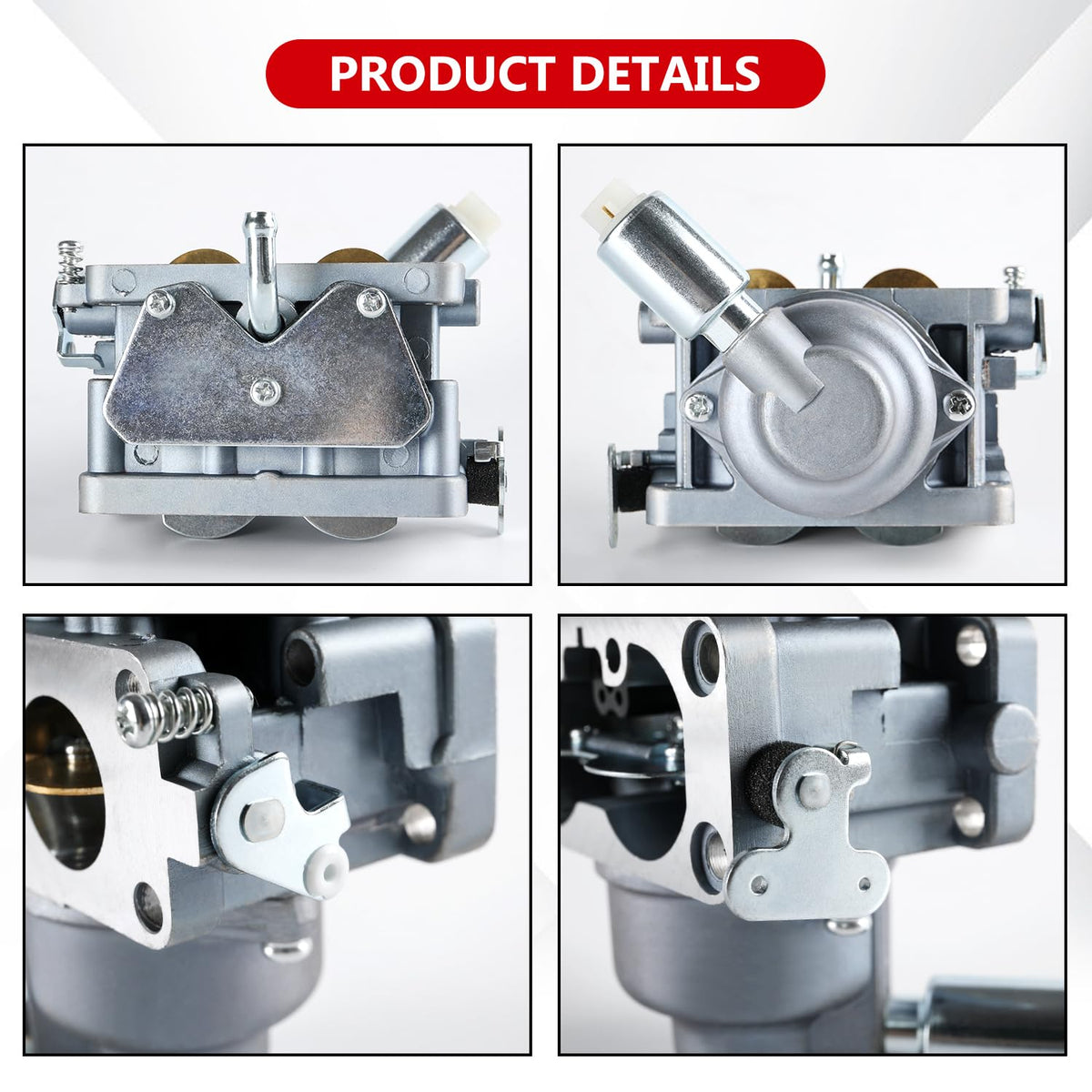 YDO carburetor fuel inlet and fitting visible to ensure leak-free fuel delivery