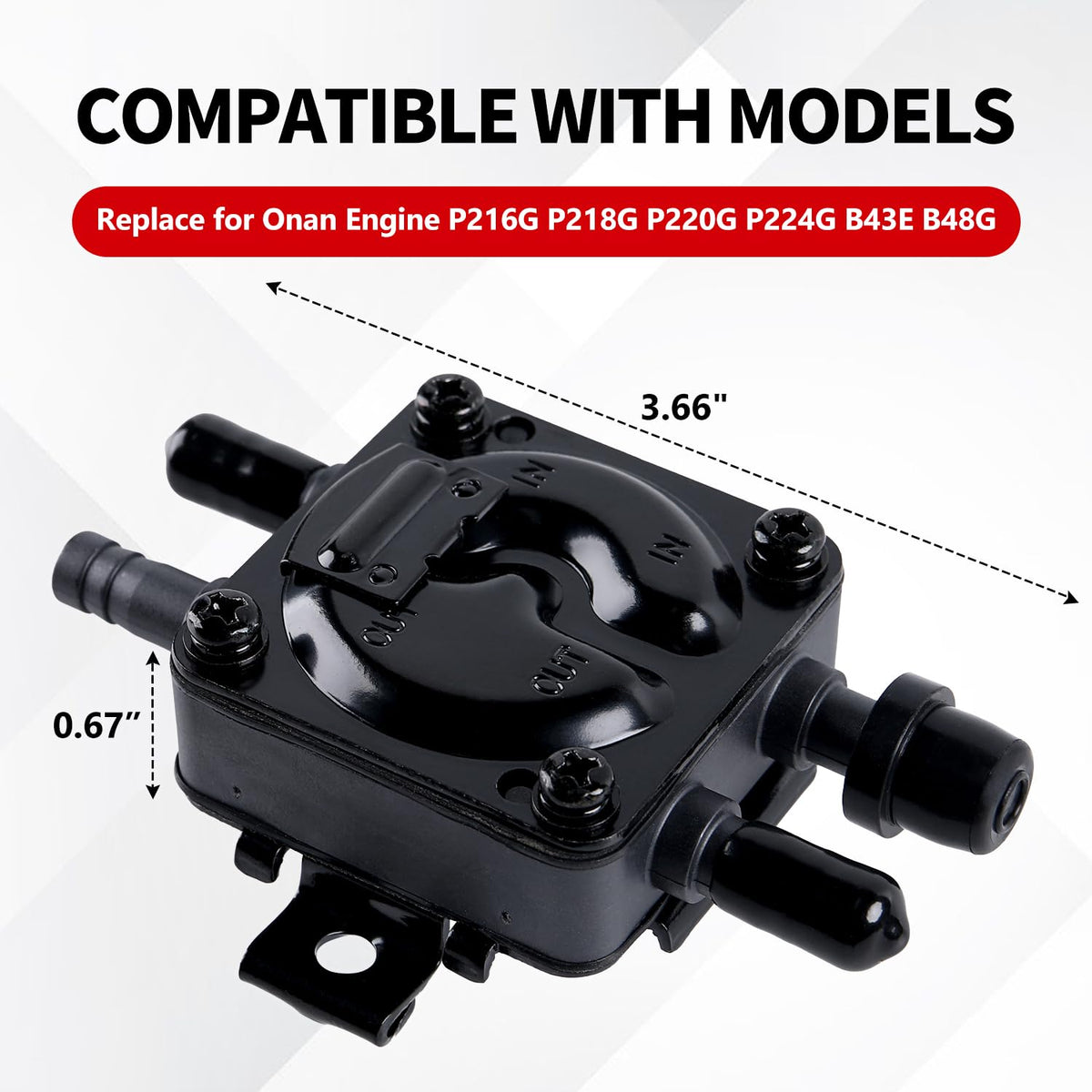 YDO fuel pump mounting pattern visible with bolt holes, brand enabling easy bolt-on installation