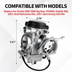 YDO YFM400 carburetor throttle assembly closeup demonstrating smooth linkage operation