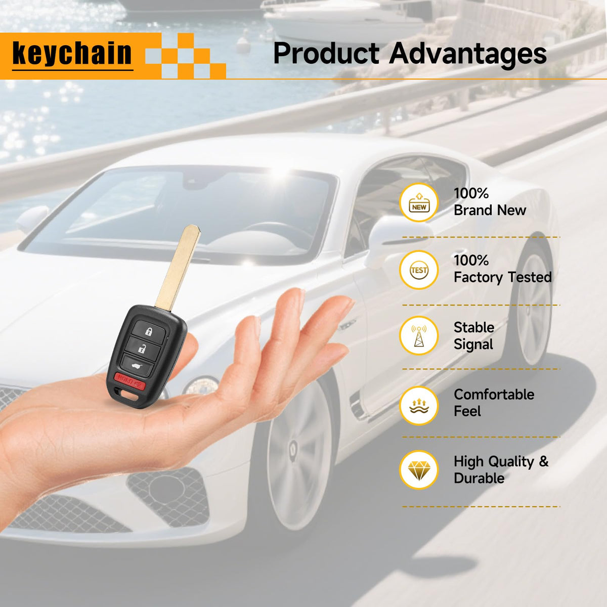 YDTHTLAH key fob in hand demonstrating ease of use benefit