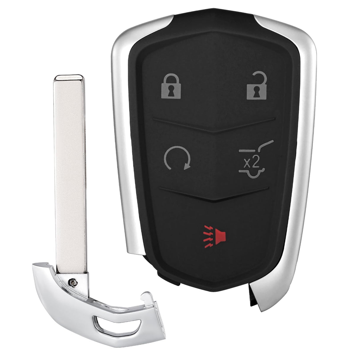 YDTHTLAH front view of key fob showing button layout and easy replacement benefit