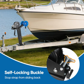YeeJinHong winch stand installed on trailer tongue showing compatibility and secure fit
