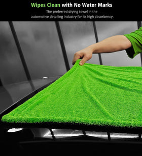 YeewayVeh towel drying a car hood for fast streak-free finish benefit