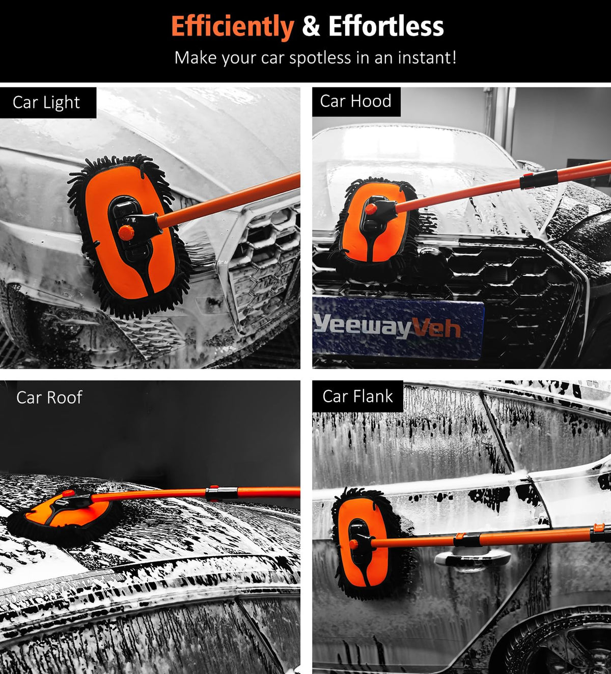 YeewayVeh detail of angle-lock mechanism providing stable, adjustable cleaning
