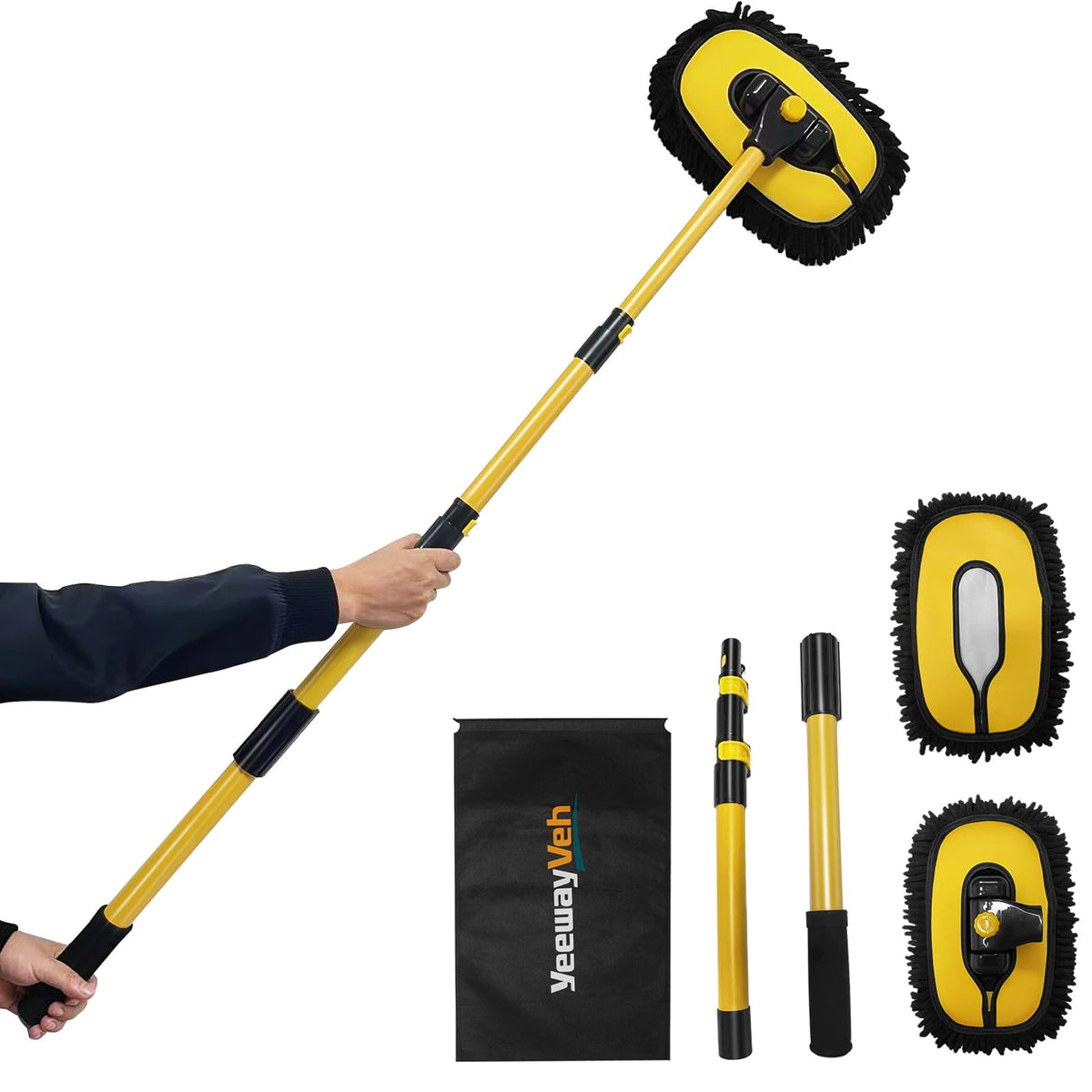 YeewayVeh front view of packaged car wash brush showing complete kit and benefit of ready-to-use design