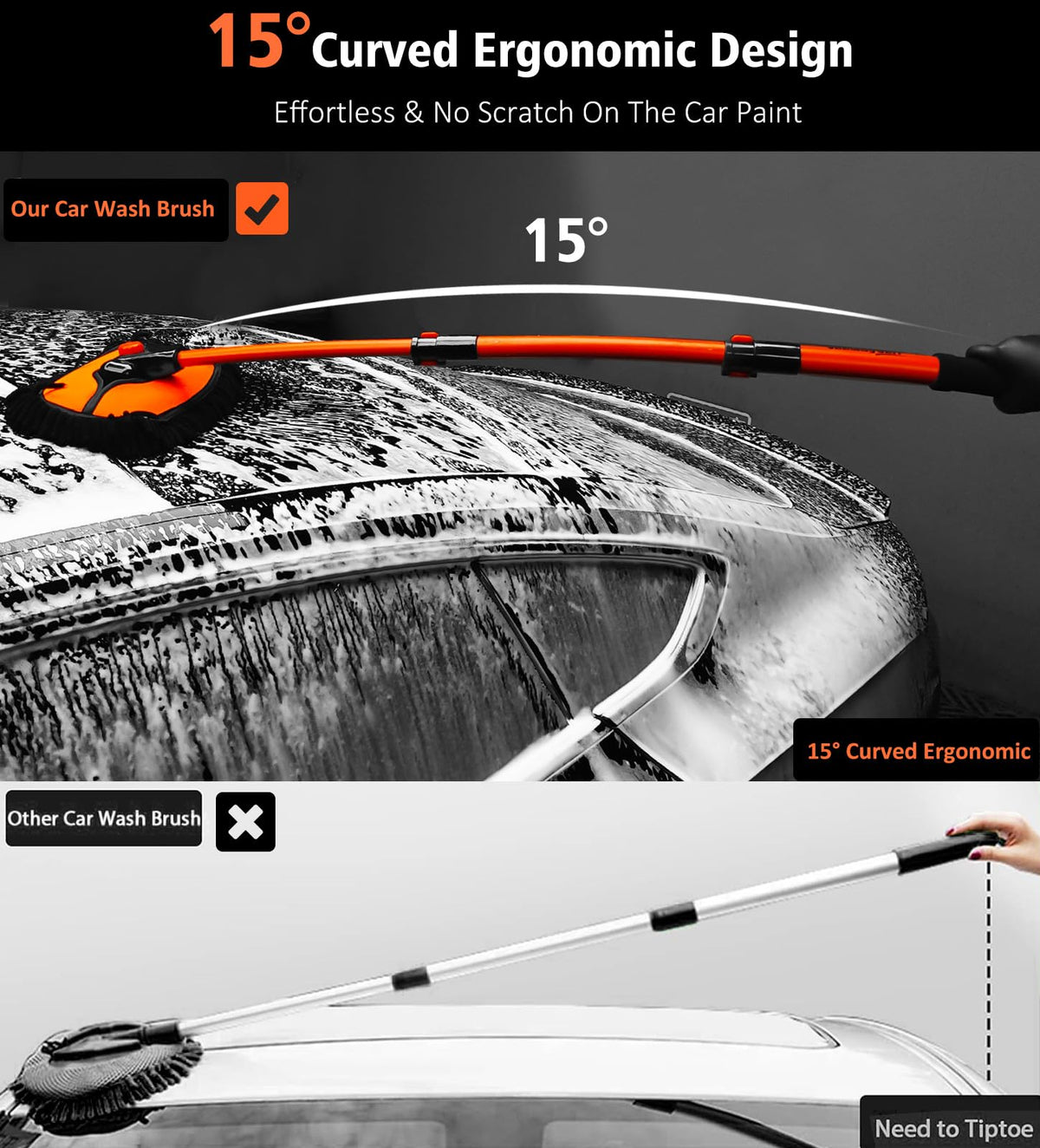 YeewayVeh close-up of soft microfiber head showing gentle, effective cleaning