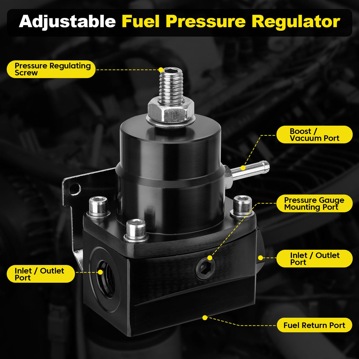 YEHERIT 0–100 PSI gauge closeup with clear dial for accurate pressure monitoring