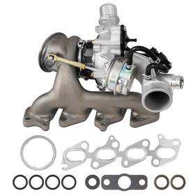 YEHERIT turbocharger front view showing flanges and mounting points for easy fit