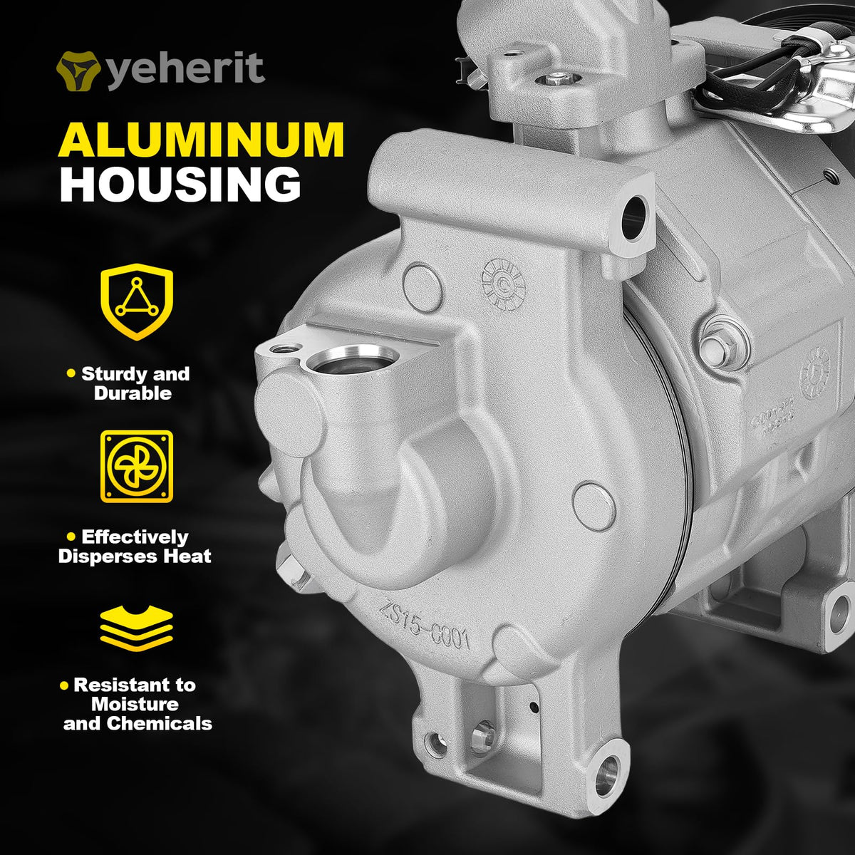 YEHERIT close-up of 7-groove pulley showing accurate groove alignment for durability