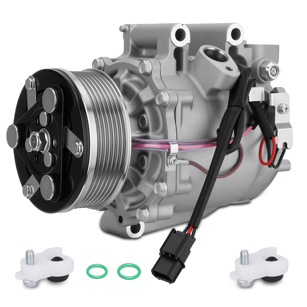 YEHERIT compressor front view showing mounting points and improved fitment benefit