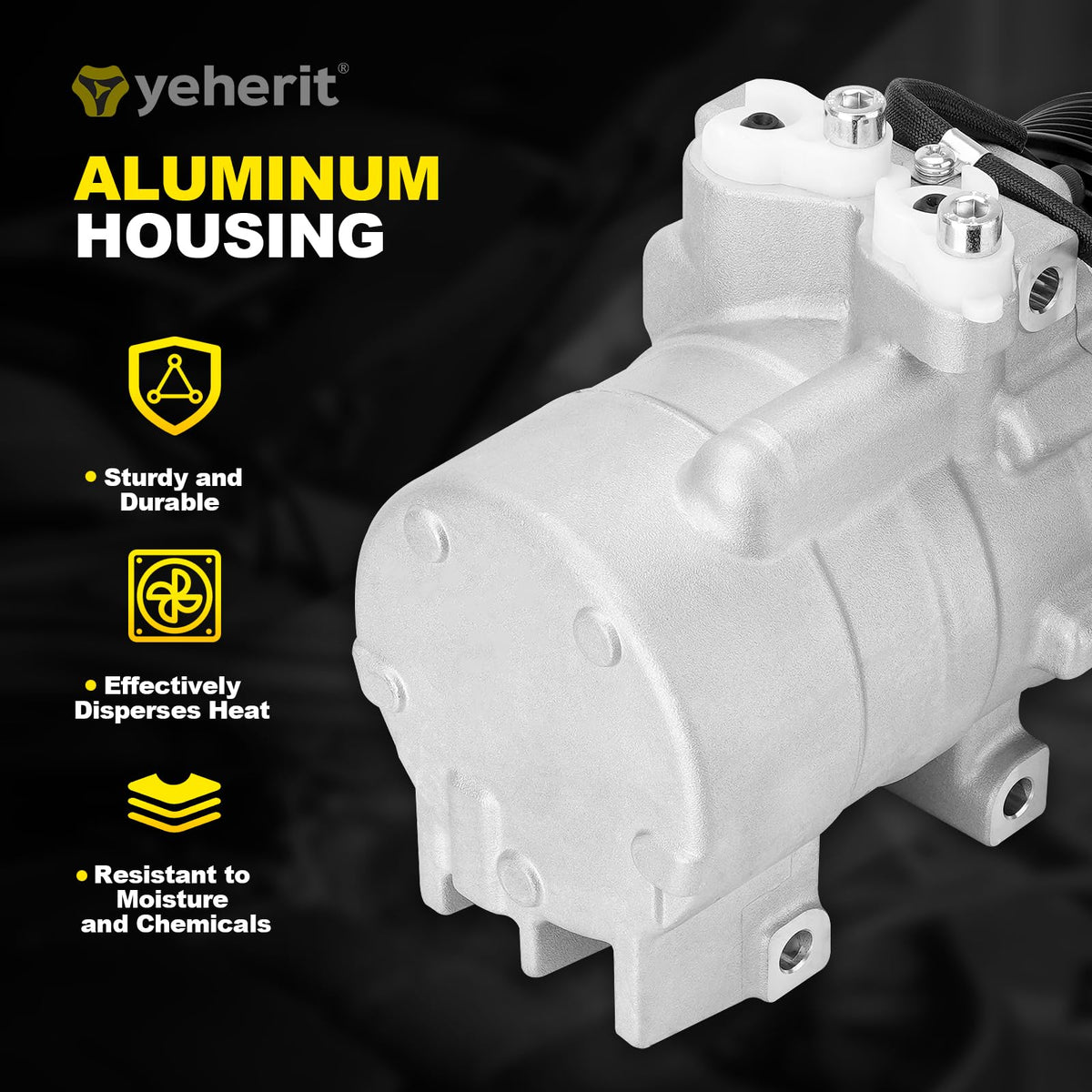 YEHERIT pulley detail highlighting six-groove compatibility and belt alignment