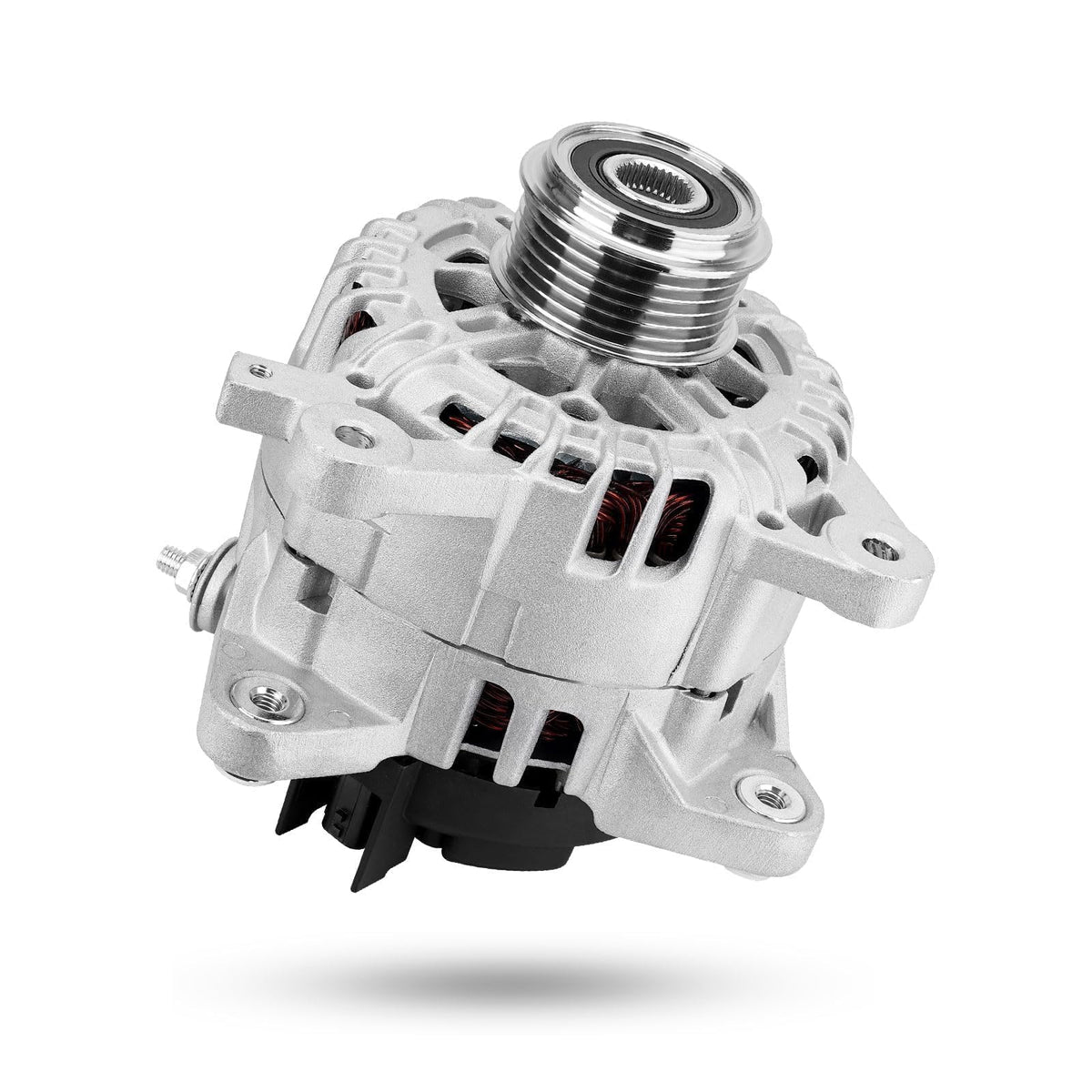 YEHERIT alternator front view showing mounting points and overall fit benefit