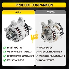 YEHERIT alternator size comparison next to ruler for accurate scale and fit reassurance