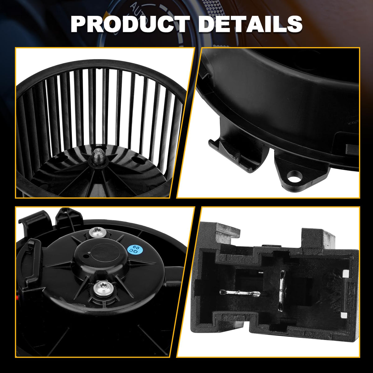 YEHERIT blower motor installed under glovebox showing easy access benefit
