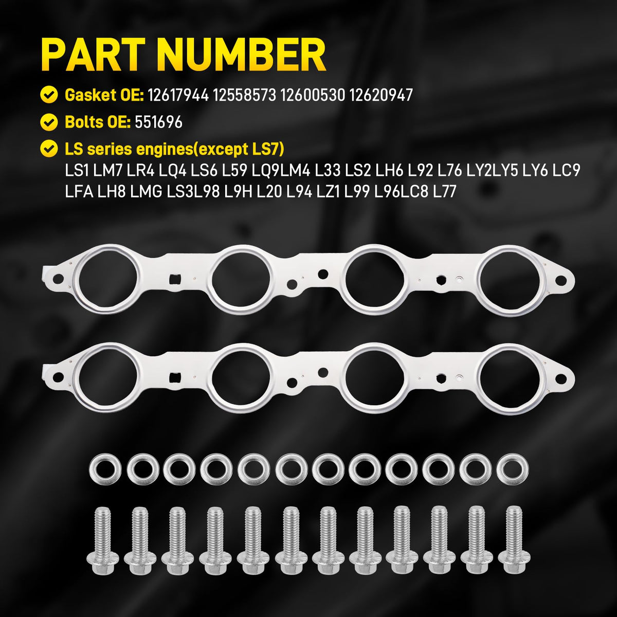 YEHERIT bolts and hardware laid out to confirm included OE-style fasteners and fit