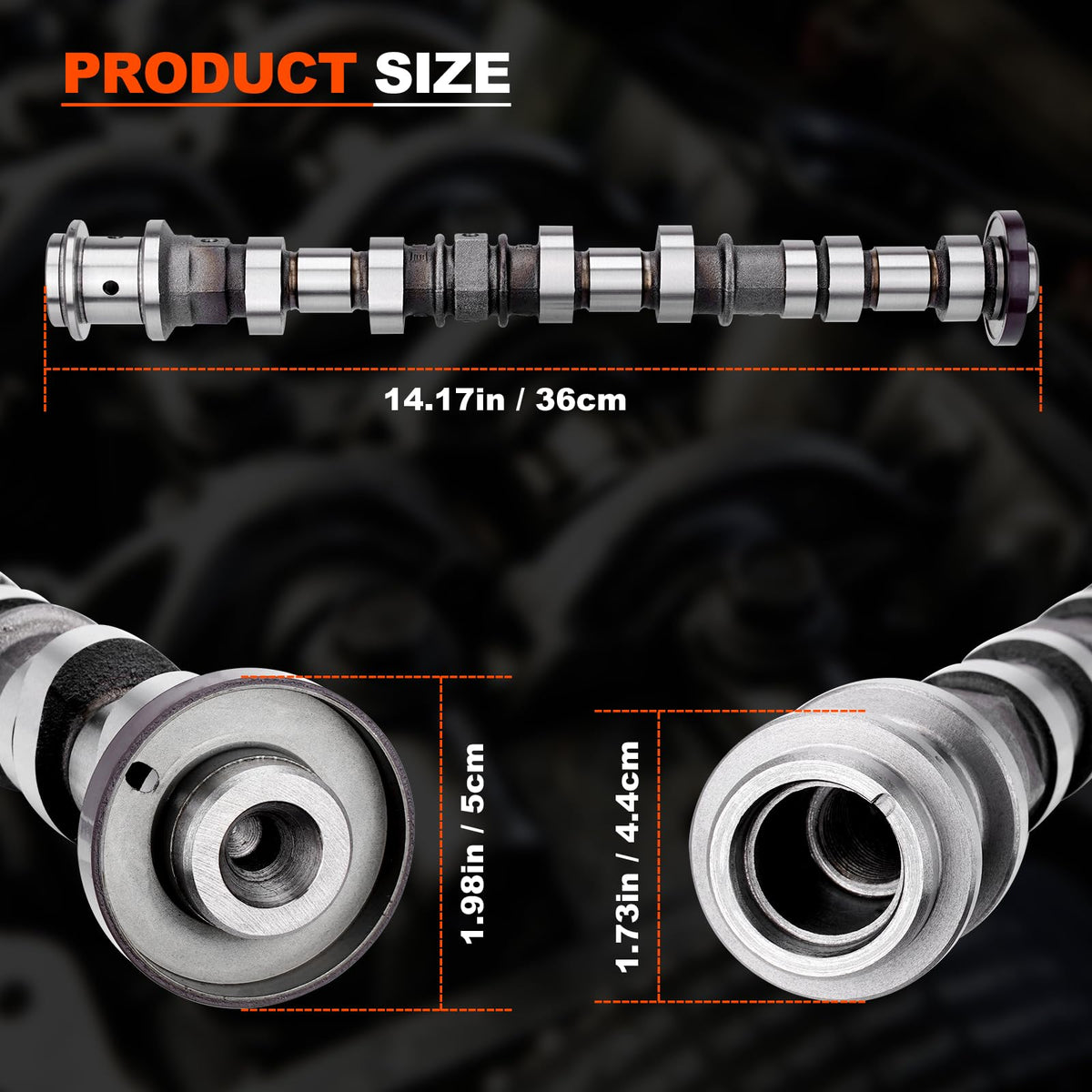 YEHERIT camshaft in a garage setting indicating professional-grade replacement reliability