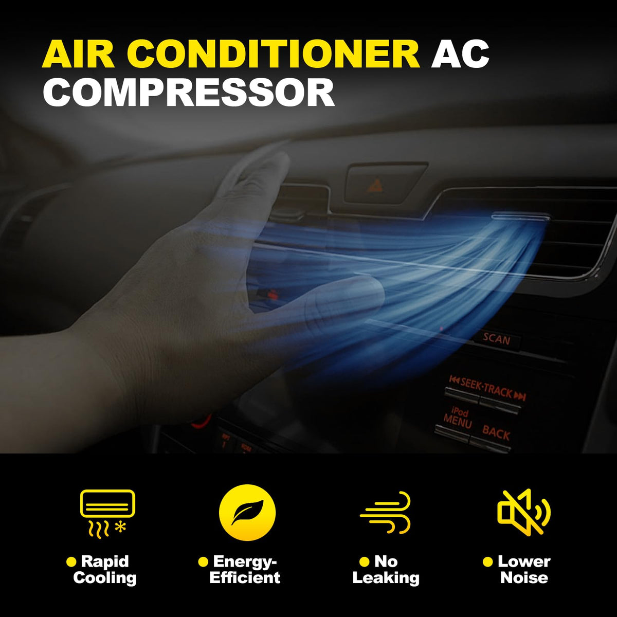 YEHERIT compressor installed in engine bay, demonstrates OEM-style integration
