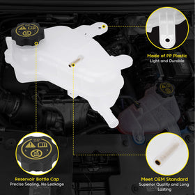 YEHERIT reservoir installed in Chevy Sonic engine bay demonstrating direct-fit benefit