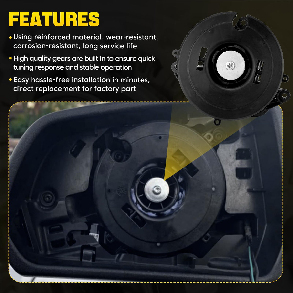 YEHERIT internal gear detail illustrating upgraded strength and durability