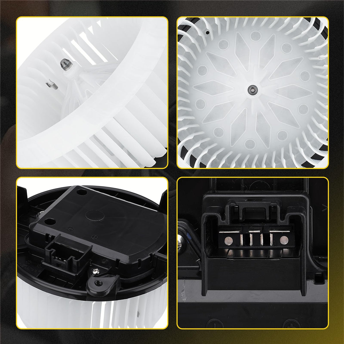 YEHERIT detailed fan blade image showing balanced blades for quieter airflow