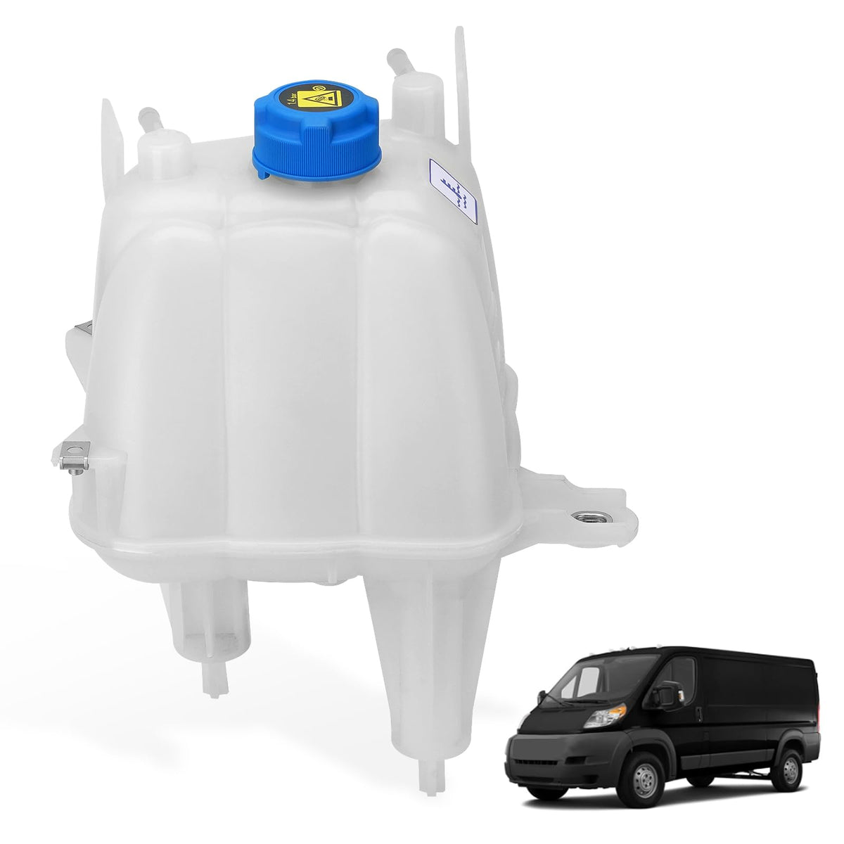 YEHERIT front view of coolant reservoir showing direct-fit design and improved reliability