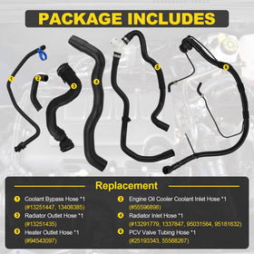 YEHERIT full kit laid out with all six hoses ready for direct replacement benefit