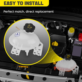 YEHERIT tank installed in Jeep Renegade engine bay illustrating direct fit